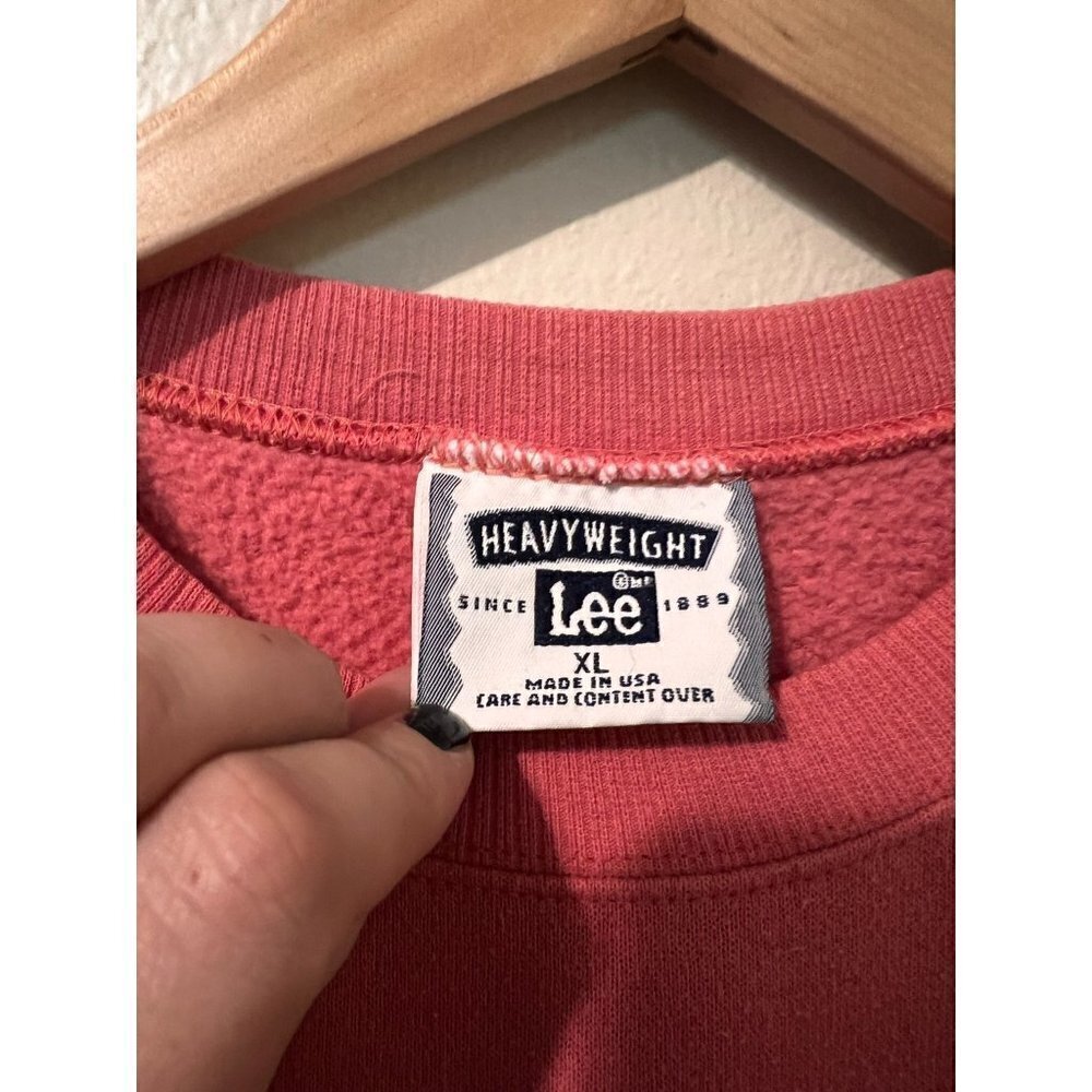 Vintage 90's LEE USA Women's Pink Bear Sweatshirt Size XL [EXCELLENT] - Picture 4 of 6